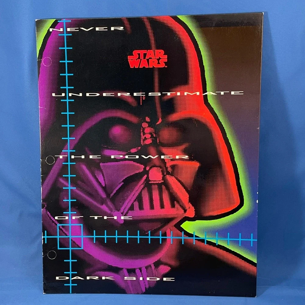 VTG 90s Star Wars 3-hole pocket folders - set of 3 - Darth Vader & Yoda